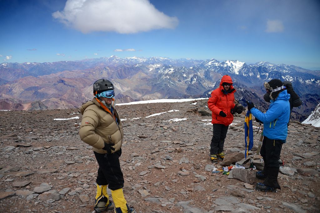51 View To The South With Nevado del Plomo And Nevado Juncal From Aconcagua Summit 6962m